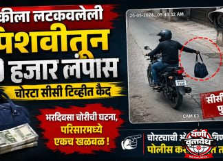 दुचाकीवरील पिशवीतील पन्नास हजार लंपास