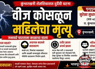 काळाने साधला घात; वीज कोसळून महिलेचा मृत्यू