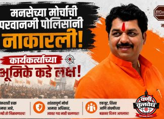मनसेच्या मोर्चाची परवानगी पोलिसांनी नाकारली